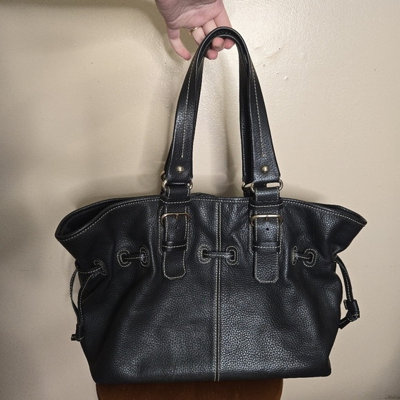 Dooney & Bourke Chiara Large Pebble Black Leather Satchel Shoulder Bag - Picture 4 of 15